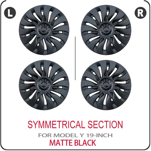 LARATH 19-palčni pokrov kolesa, prilagojen za Tesla Model Y, trdna ABS konstrukcija, 290-MatteBlack, (5000156896) Slike