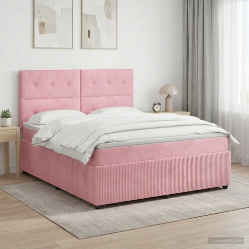  Boxspring krevet s madracem Ružičasta 140 x 190 cm Bar&amp;scaron;un Slike