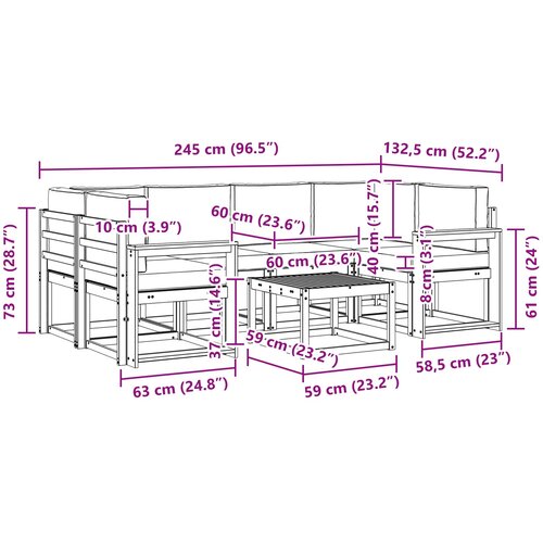  Set vanjskih sofa 7 kom. Bijela i antracit Slike