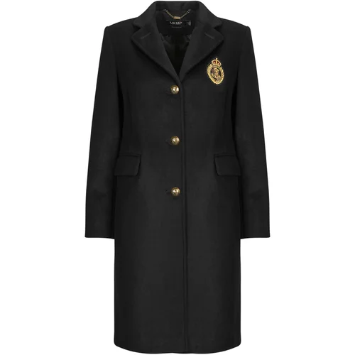 Polo Ralph Lauren Plašči CRESTED WOOL-LINED-COAT Črna