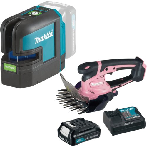Makita Laser sa ukr&scaron;tenim linijama + Aku makaze za travu 12V, sa punjačem i baterijom 1&times;2,0 Ah Cene