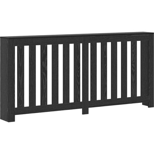 vidaXL Pokrov radiatorja Črni hrast 175x20x82 cm Konstruirani les Cene