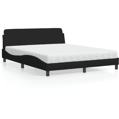 vidaXL Krevet s madracem crni 160x200 cm od tkanine Cijene
