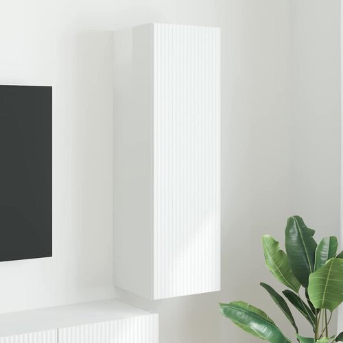 TV zidni ormar Sjajno bijelo 30 x 31 x 100 cm Konstruirano drvo Slike