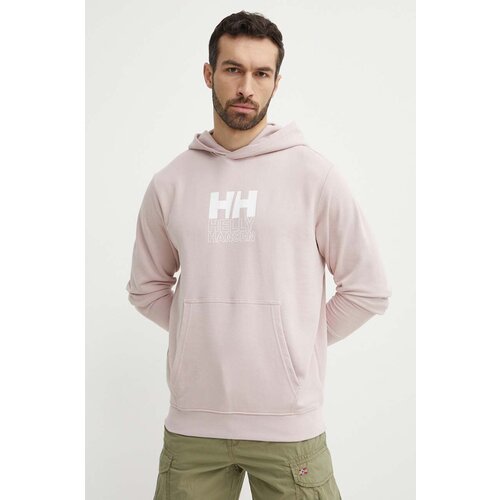 Helly Hansen Dukserica za mu&amp;scaron;karce, boja: ružičasta, s kapuljačom, aplikacijom Slike