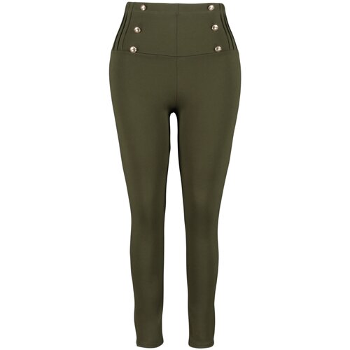 Trendyol Curve Plus Size Leggings - Khaki - High Waist Slike