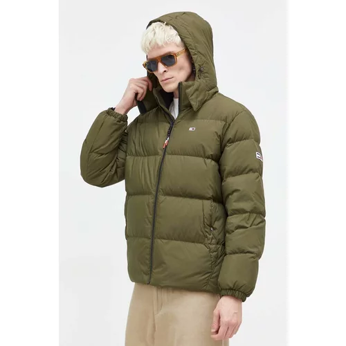 Tommy Jeans Pernata jakna za muškarce, boja: zelena, za zimu