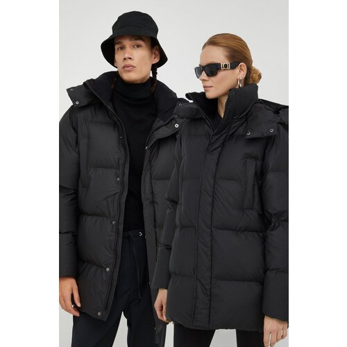 Rains Jakna 15040 Boxy Puffer Parka boja: crna, za zimu Slike