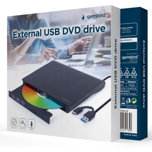 Gembird DVD-USB-031 External USB DVD drive, black Cene