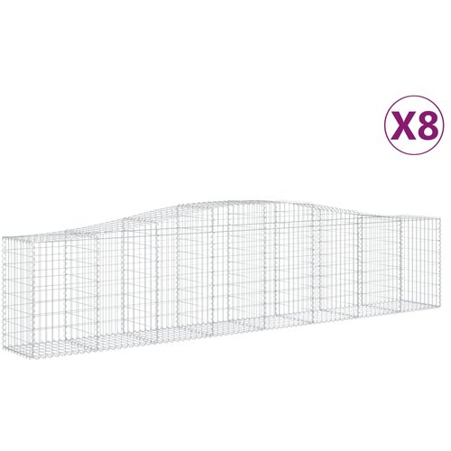  Lučne gabionske ko&amp;scaron;are 8 kom 400x50x80/100 cm pocinčano željezo Slike