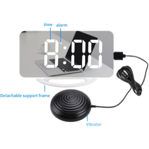 INF Zrcalna budilka z vibracijami in USB polnjenjem, (21545447) Cene