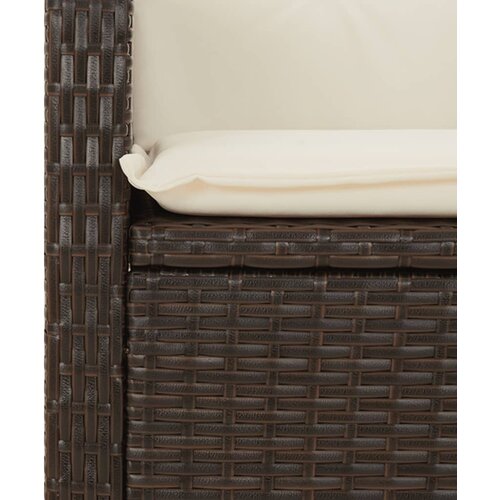  5-dijelni vrtni blagovaonski set s jastucima poliratan smeđi Smeđa 80 cm table length Slike
