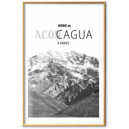 Plakat - The majestic peak of Aconcagua mountain crown mountain landscape 21x30 Zlatni okvir s margom Cene