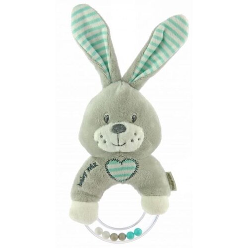 Baby Mix ropotuljica zajček siva&mint Cene