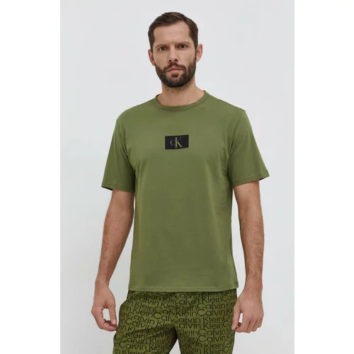 Calvin Klein Underwear Bombažen pižama t-shirt zelena barva