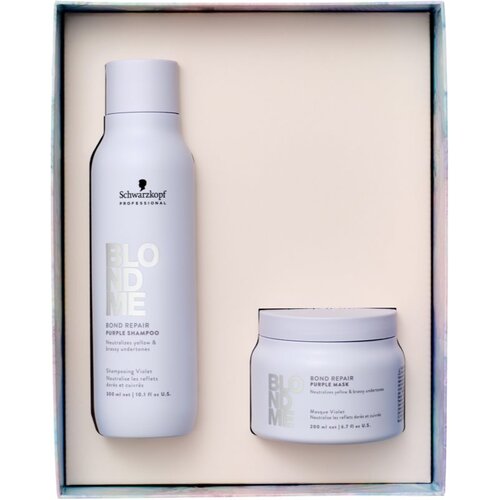 Schwarzkopf Professional Blondme Bond Repair Purple Set darilni set za blond lase Slike