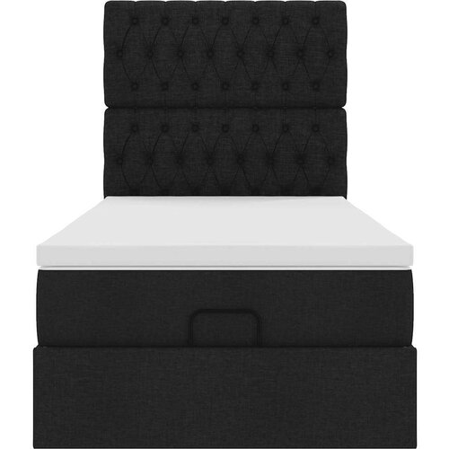 VidaXL otomanski okvir kreveta s madraca crni 90x200cm od tkanine Slike
