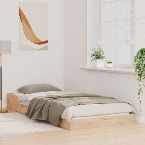 vidaXL Krevetna konstrukcija Smeđa 100 x 200 cm Masivna borovina Cene