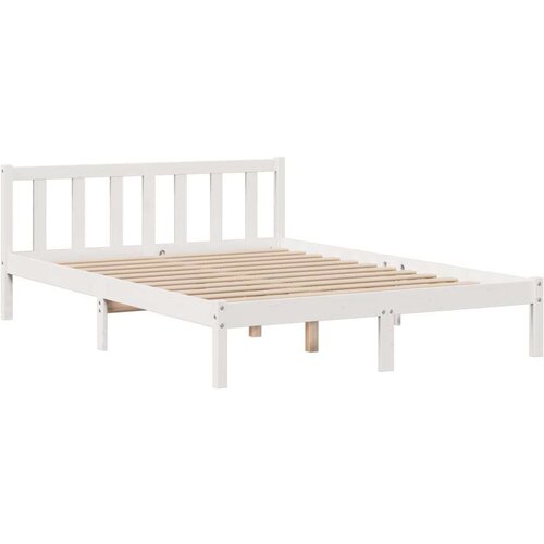 vidaXL Krevet s regalom z knjige bez madraca bijeli 140x190cm borovina Cene
