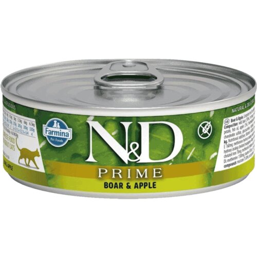N&D PRIME Vlažna hrana za mačke, Jabuka i Divlja svinja, 70 g Cene