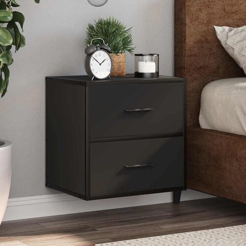 vidaXL Stenska nočna omarica 2 kosa črna 40x31x39,5 cm Cene