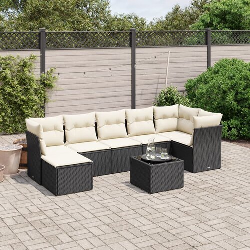  8-dijelni set vrtnih sofa od poliratana s jastucima crni Cijene