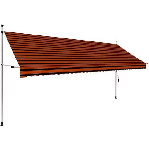  Ročno zložljiva tenda 400 cm oranžna in rjava