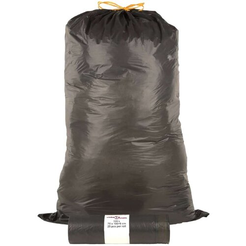 VidaXL Vreće za smeće s vezicama 250 kom crne 120 L Slike