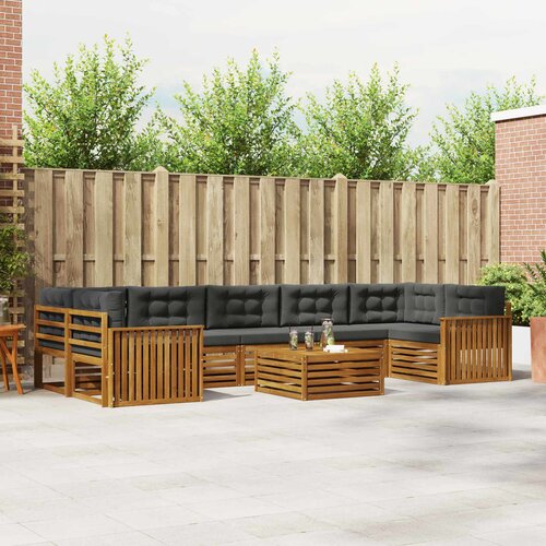  Set vanjskih sofa 8 kom. Prirodna i antracit Slike