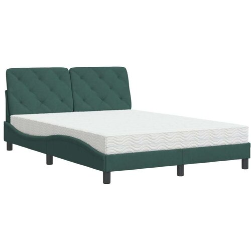 VidaXL Krevet s madracem tamnozeleni 140x200 cm bar&amp;scaron;unasti Slike