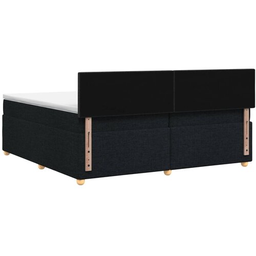  Boxspring krevet s madracem Crna 200 x 200 cm Tkanina - Crna 200 x 200 cm Dizajn s rombovima Cene