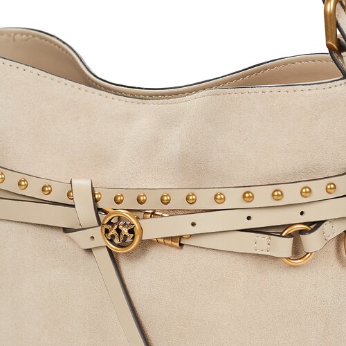Pinko Torbice za na ramo BUCKET BELT MINI SUEDE Črna Slike