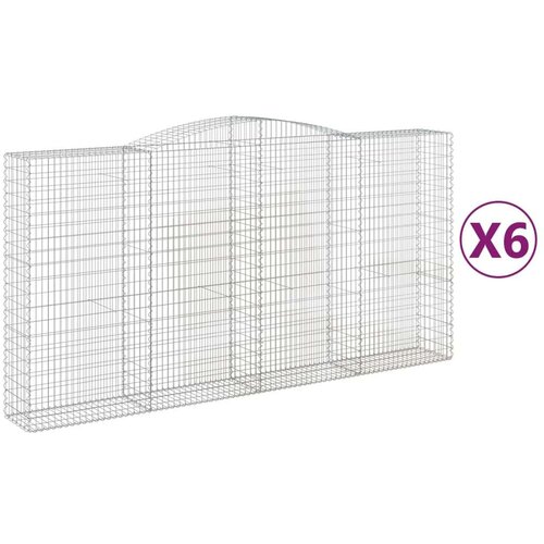  Lučne gabionske ko&amp;scaron;are 6 kom 400x50x200/220cm pocinčano željezo Slike