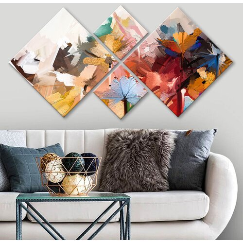 Wallity slika 4MDF1421588795, 60x115 cm, 4 dijela Cijene