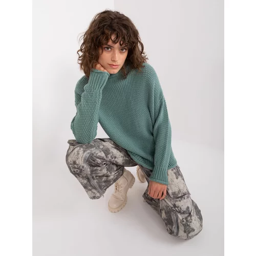 Fashion Hunters Turquoise women's turtleneck with long sleeves