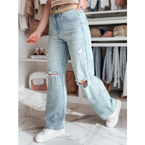 DStreet Spodnie damskie jeansowe wide leg STYLLEG niebieskie Cene