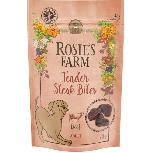 Rosie's Farm Snacks Adult "Tender Steak Bites" govedina - Varčno pakiranje: 3 x 70 g Cijene