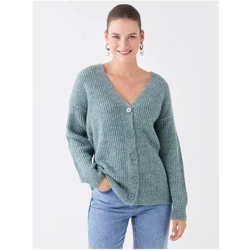 LC Waikiki LCWAIKIKI Basic V-Neck Plain Long Sleeve Women's Knitwear Cardigan