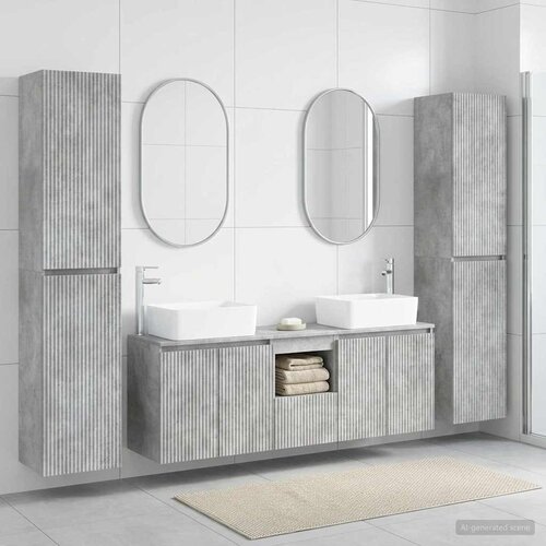  Set namje&scaron;taja za kupaonicu 5 kom. Betonska siva 33 x 34.5 x 160 cm Cijene