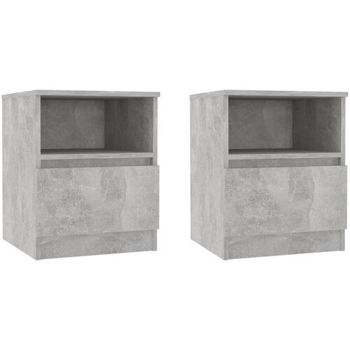 Maison Chic Dvo delni komplet Nočne omarice - Nočne mize betonsko siva 40x40x50 cm iverna plo&amp;scaron;ča, (21688040) Slike