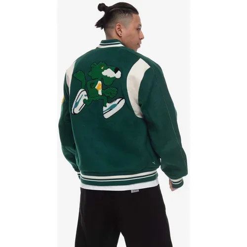 Puma Bomber jakna s primjesom vune The Mascot T7 College boja: zelena, za prijelazno razdoblje, oversize, 539839.94-green