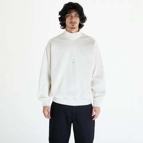 Adidas Adi Basketball 1/2 Zip Sweatshirt UNISEX Cream White Melange
