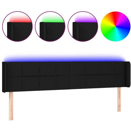 VidaXL LED posteljno vzglavje črno 183x16x78/88 cm blago, (20794604) Slike