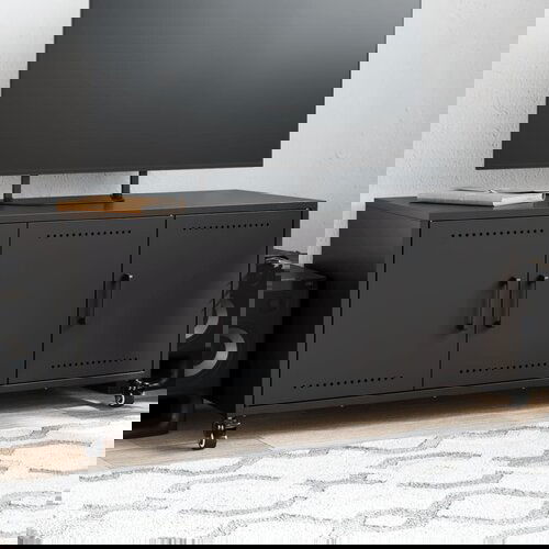 Furnova TV omarica črna 100,5x39x43,5 cm jeklo, (21923270) Slike