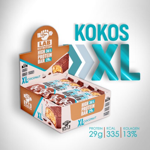 Lab Nutrition XL - Visokoproteinski bar - Kokos - BOX - 12kom X 80g Slike
