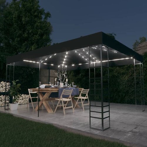 vidaXL Paviljon z LED lučkami 3x4 m antraciten Cene