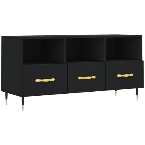 Maison Chic TV omarica - TV enota - Televizijska omarica črna 102x36x50 cm inženirski les, (21698700) Slike