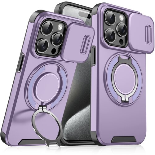 Torbica camshield ring stand za iphone 15 pro max 6.7 ljubicasta Slike