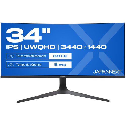  JAPAEXT JN-IPS340UWQHD60C-C65W-HS-W computer monitor 86.4 cm (34) 3440 x 1440 pixels UltraWide Quad HD LCD Black Slike