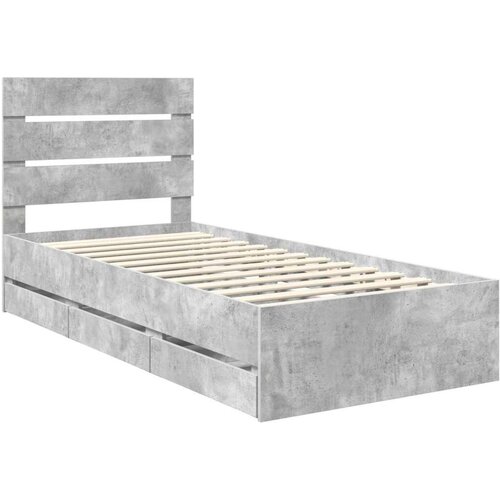  Okvir za krevet s ladicama Betonski sivi 75 x 190 cm - Beton siva 75 x 190 cm Slike